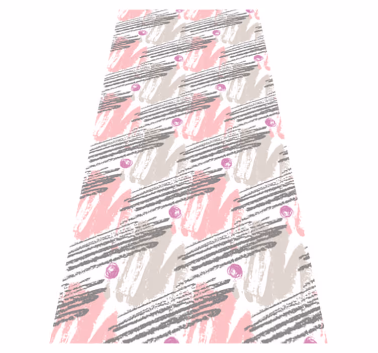 Tapis vinyle chambre coups de pinceau roses et gris - TenStickers