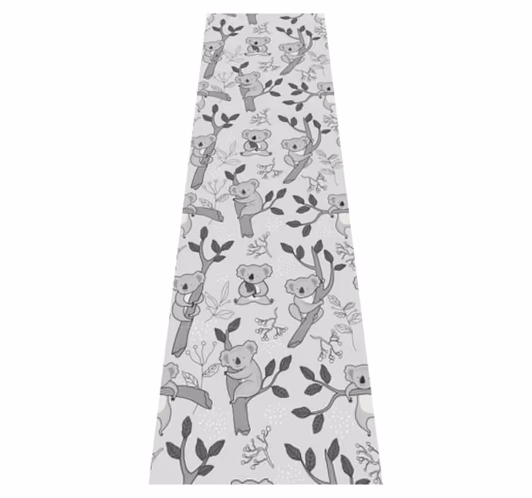 Tapis vinyle chambre motif koala gris - TenStickers