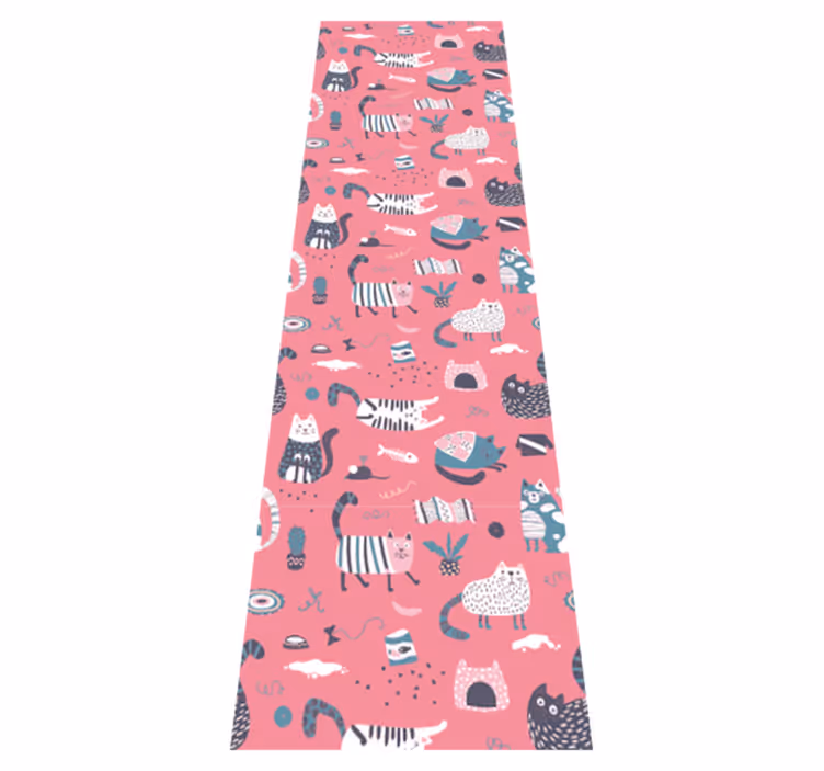 Tapis vinyle chambre chats nordiques - TenStickers