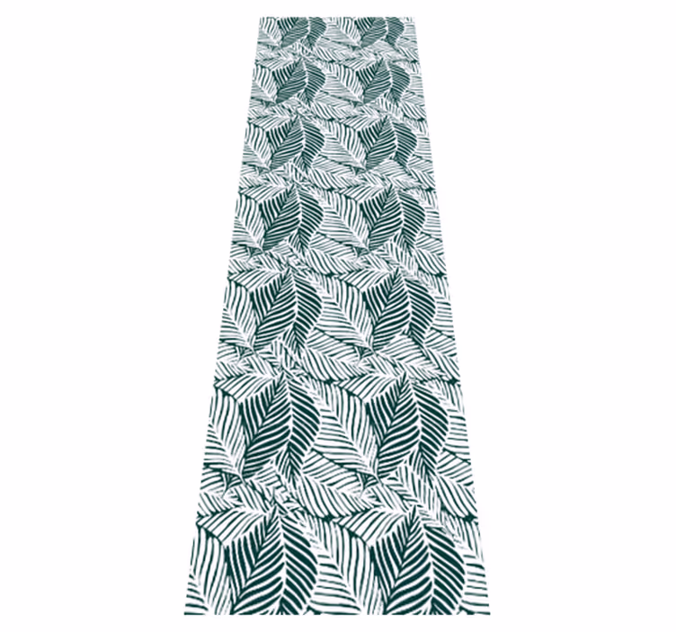 Tapis vinyle chambre feuilles vertes et blanches - TenStickers