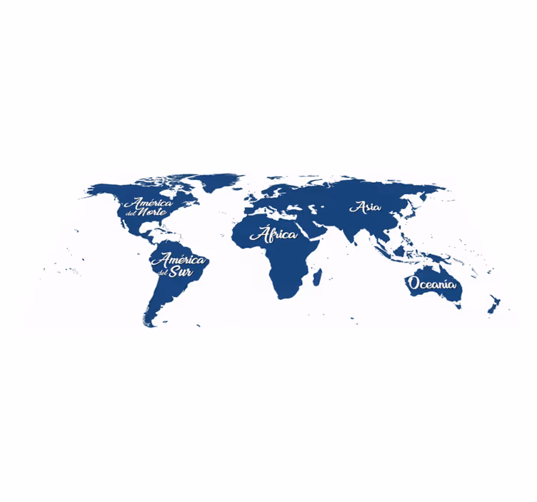 Tapis vinyle chambre carte du monde bleu classique - TenStickers