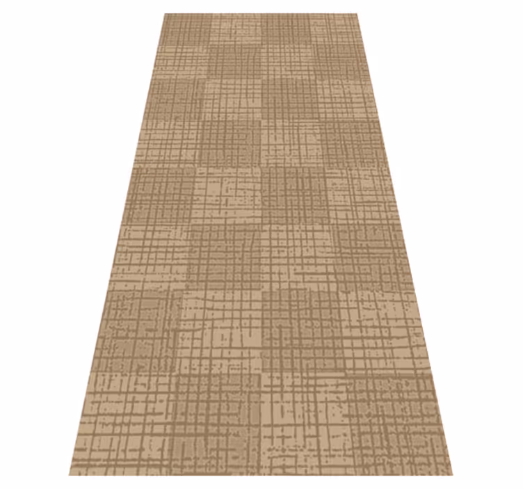 Tapis vinyle nordique motif carreaux caramel - TenStickers