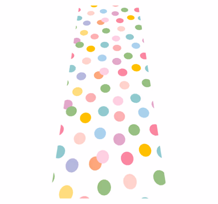 Tapis vinyle nordique à pois colorés sur fond blanc - TenStickers