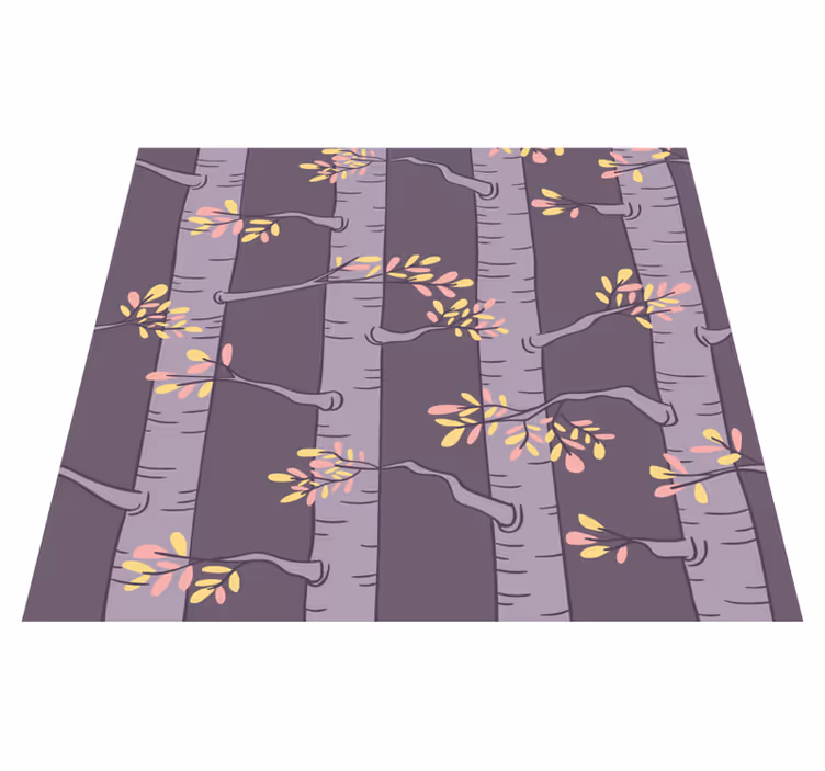 Tapis vinyle nordique forêt avec arbres nordiques - TenStickers