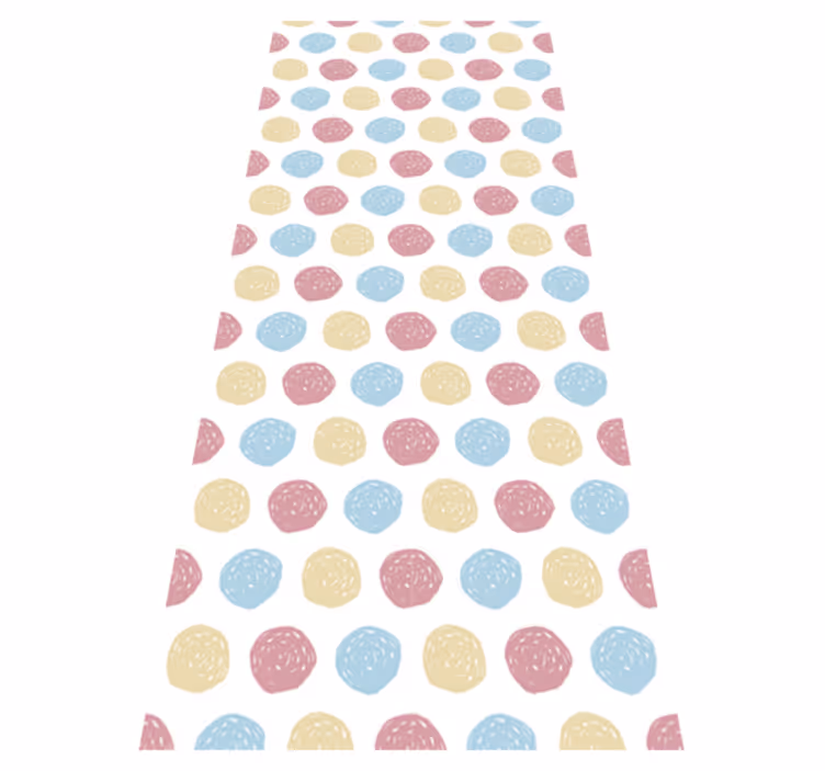 Tapis vinyle nordique pois colorés pastel - TenStickers