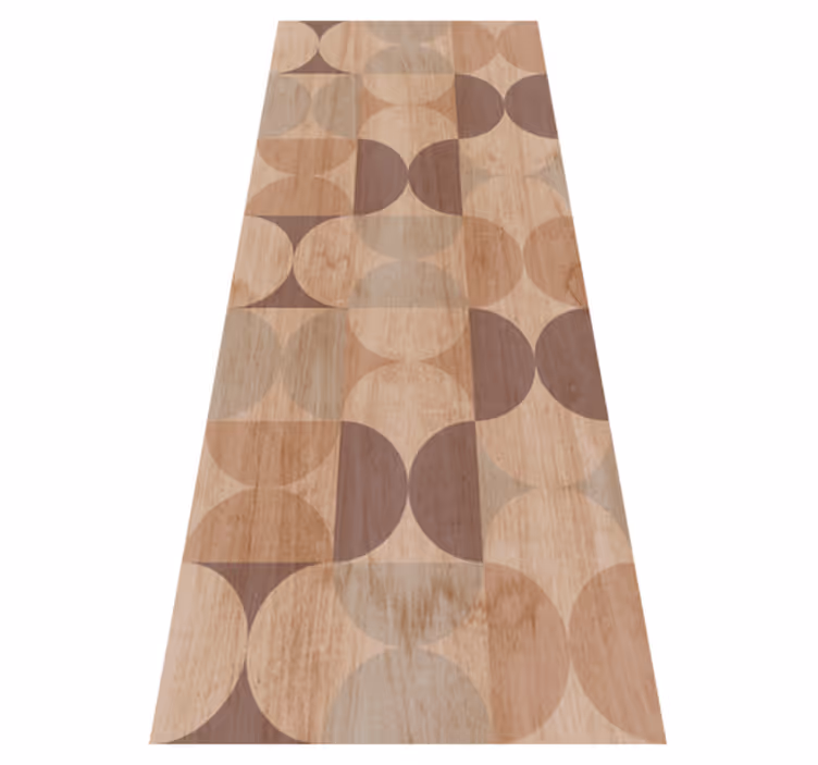 Tapis vinyle nordique motif bois géométrique marron - TenStickers