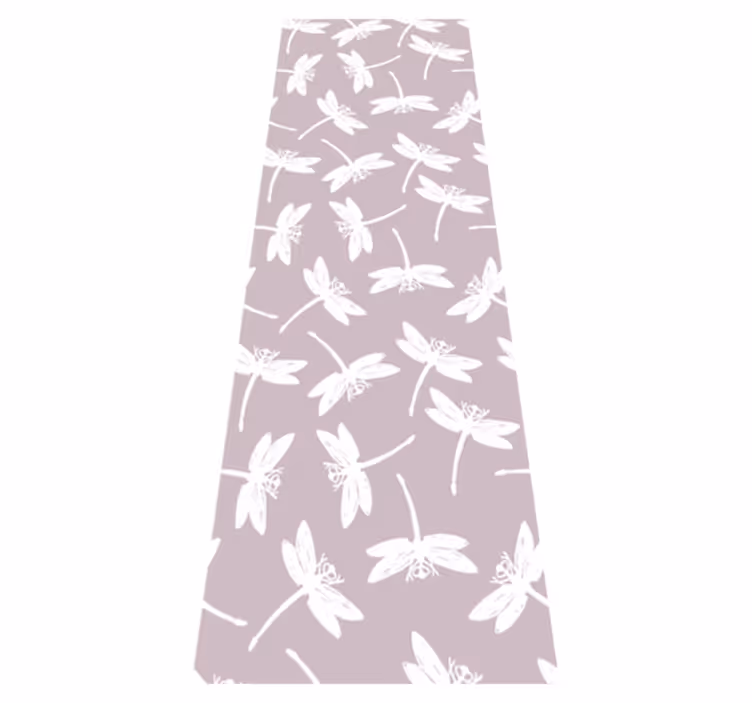 Tapis vinyle nordique peinture de libellule rose - TenStickers