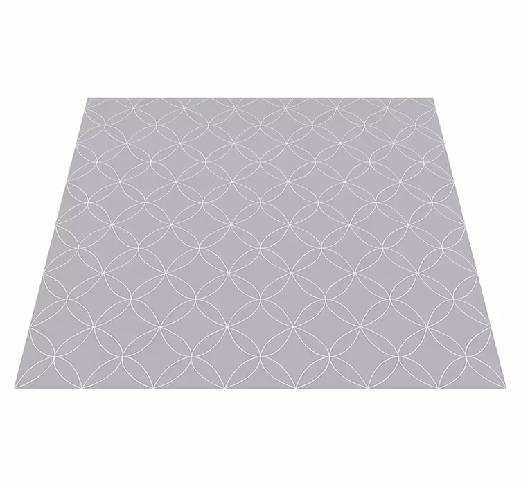 Tapis vinyle nordique floraux abstraits gris géométriques - TenStickers
