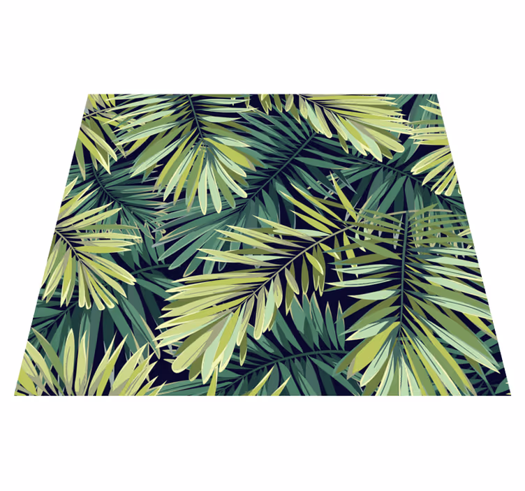 Tapis vinyle nature grandes feuilles vertes - TenStickers