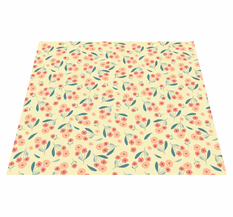 Tapis vinyle nature motif roses - TenStickers