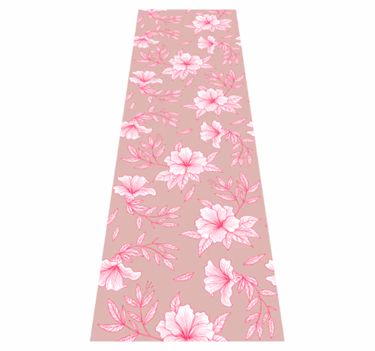 Tapis vinyle nature lotus rose fluo - TenStickers
