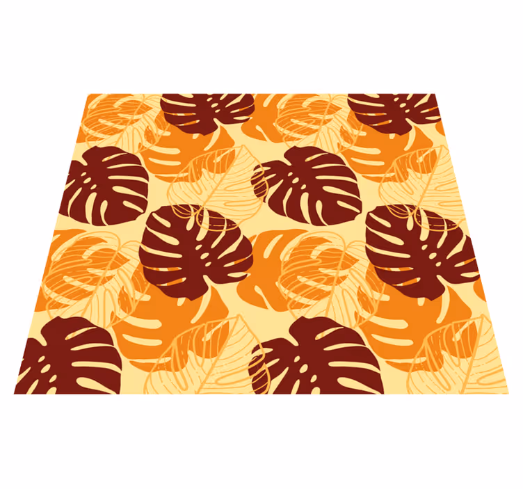 Tapis vinyle nature monstera rouge foncé et jaune - TenStickers