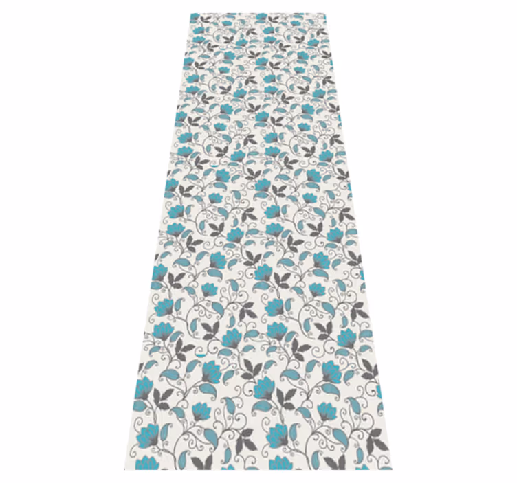 Tapis vinyle nature fleur de lotus turquoise - TenStickers