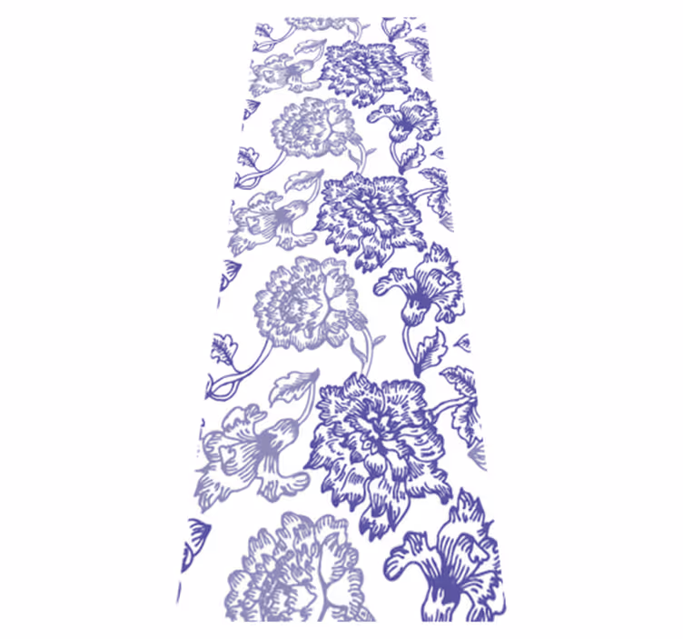 Tapis vinyle nature motif floral violet doux - TenStickers