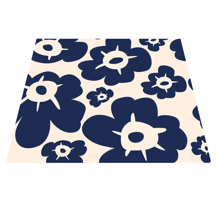 Tapis vinyle nature coquelicot bleu foncé - TenStickers