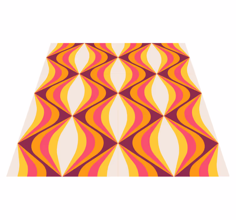 Tapis vinyle rétro vague orange rétro - TenStickers
