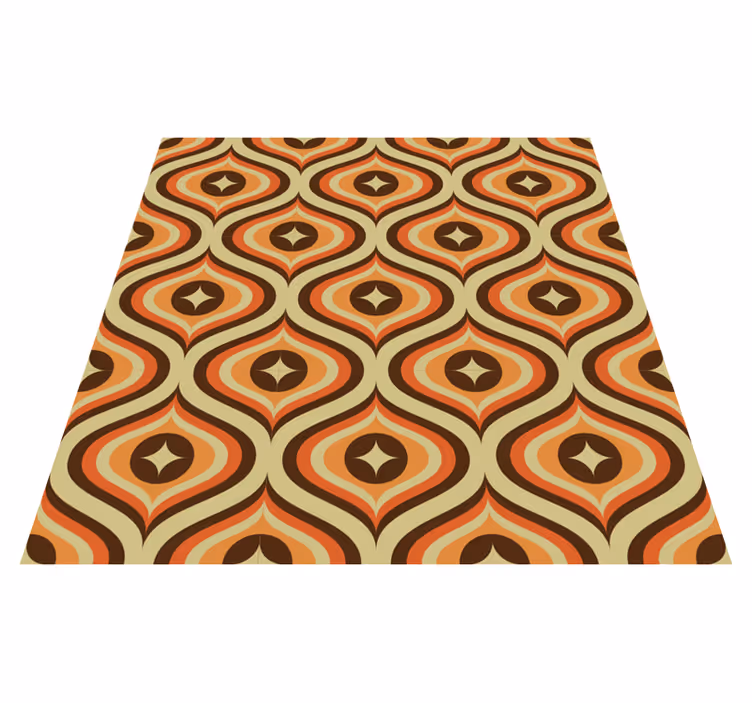 Tapis vinyle rétro orange et marron - TenStickers