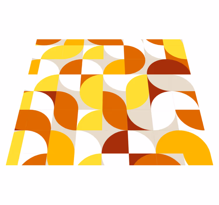 Tapis vinyle rétro style vintage orange et jaune - TenStickers