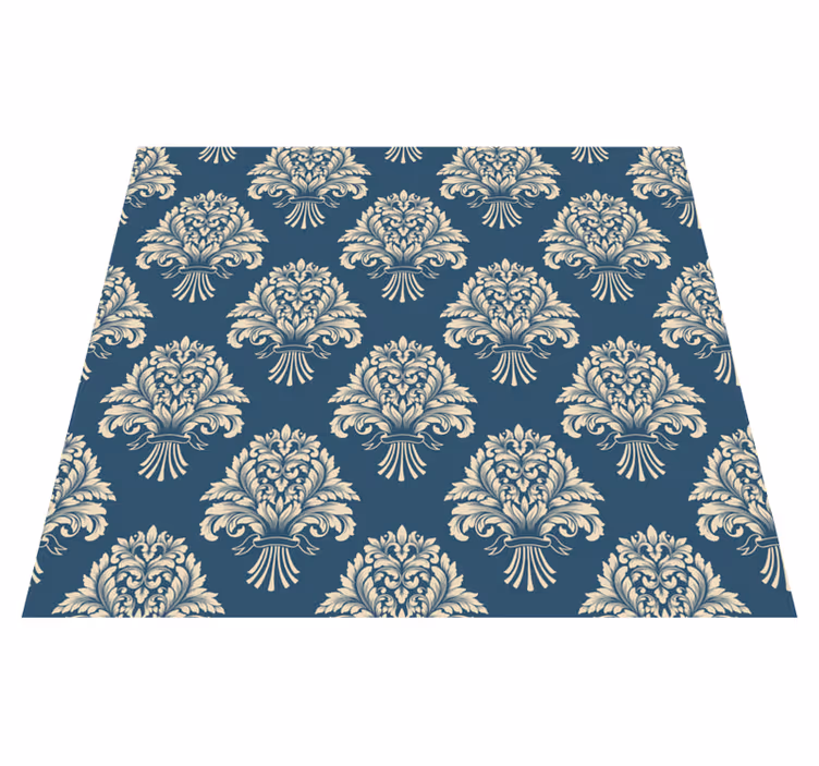 Tapis vinyle rétro design floral baroque - TenStickers