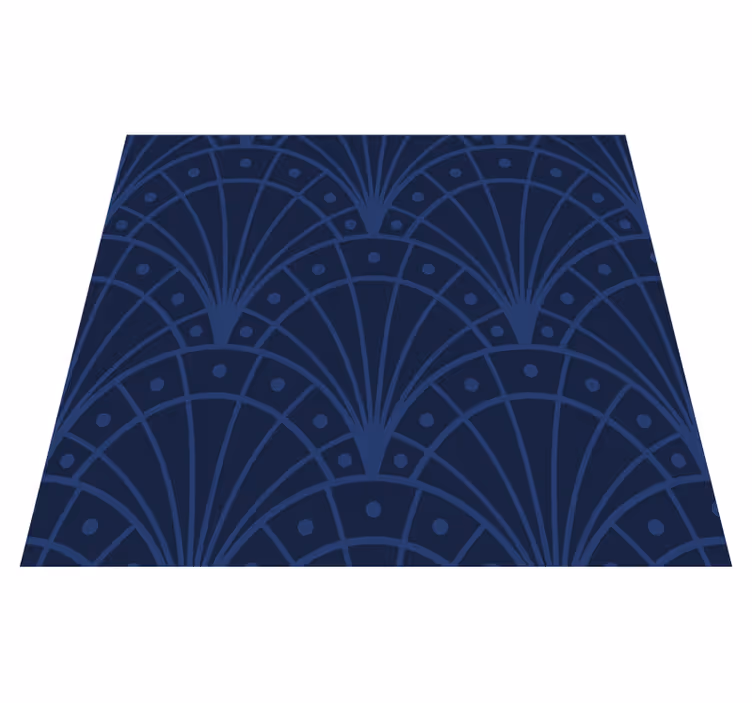Tapis vinyle rétro bleu marine art déco - TenStickers