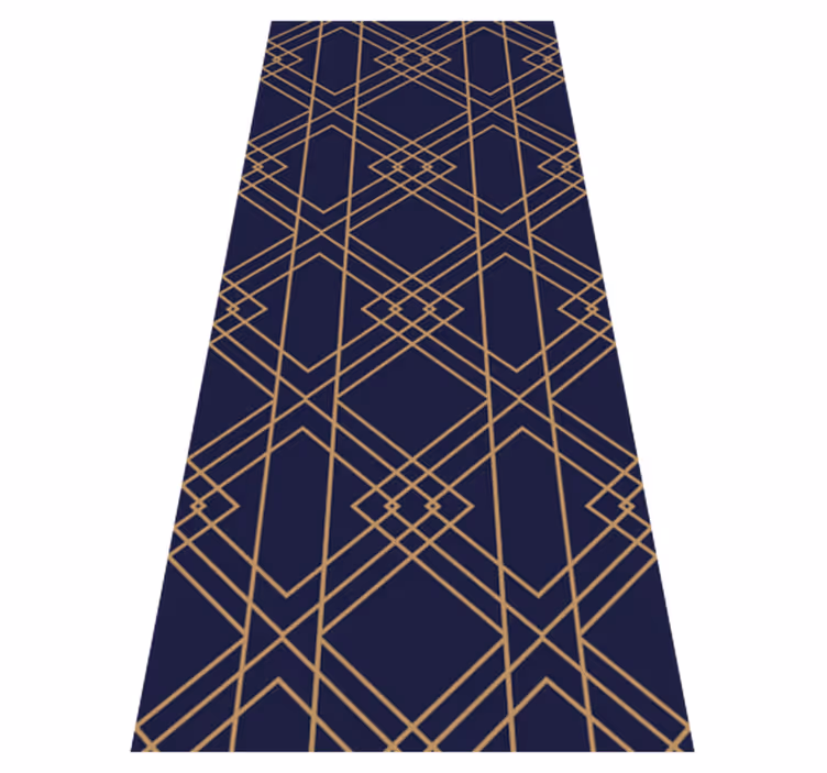 Tapis vinyle rétro motif décoratif carrés entrelacés - TenStickers