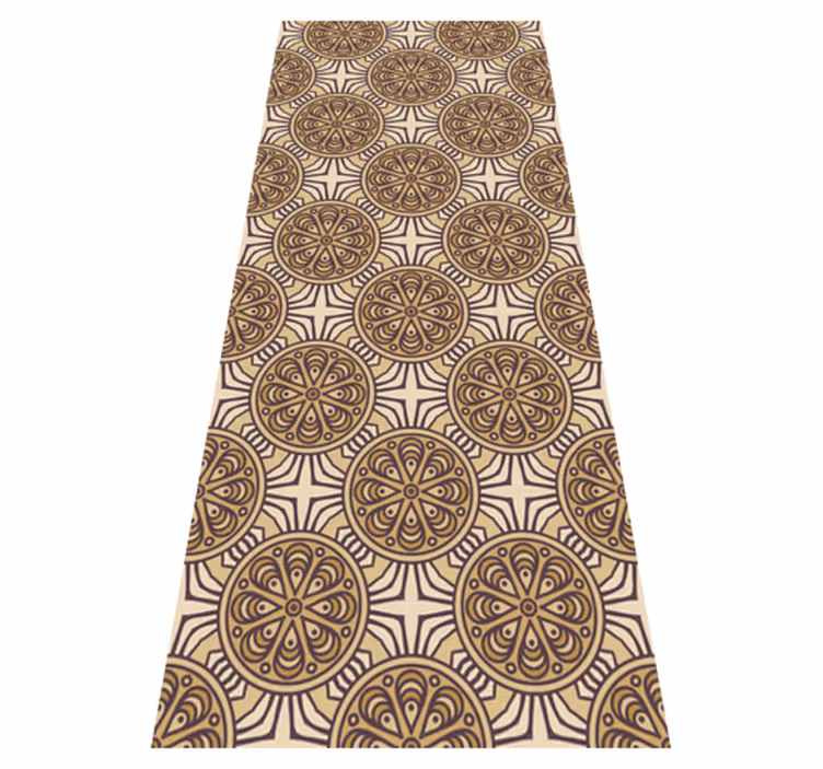 Tapis vinyle rétro cercles style damassé - TenStickers
