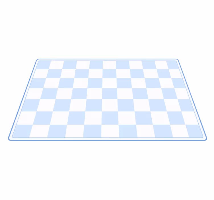 Tapis vinyle bleu damier été - TenStickers