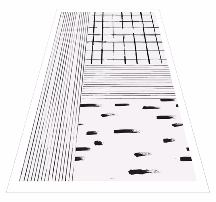 Tapis vinyle design moderne lignes noires - TenStickers