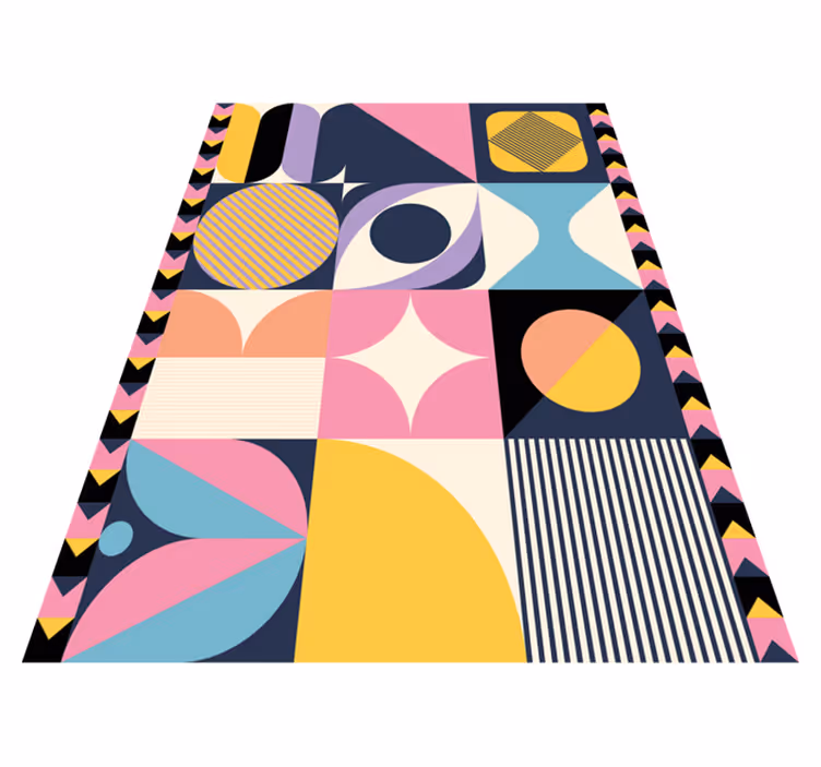 Tapis vinyle design moderne art géométrique multi-figures - TenStickers