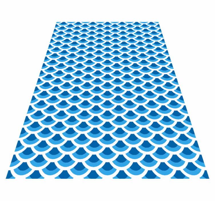 Tapis vinyle texture motif écailles bleues - TenStickers
