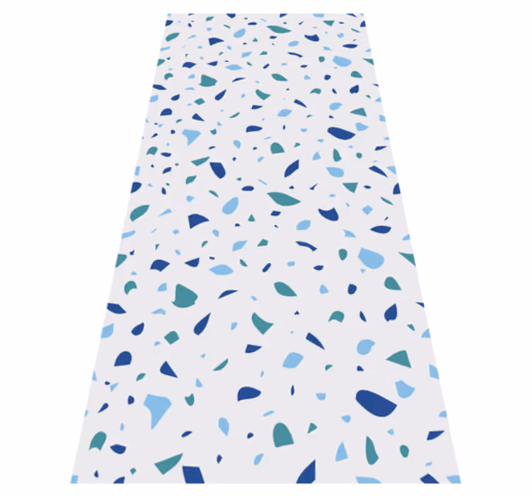 Tapis vinyle texture tonalités de bleu terrazzo - TenStickers