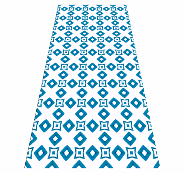 Tapis vinyle texture design géométrique bleu diamant - TenStickers