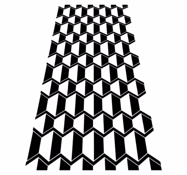 Tapis vinyle texture hexagones noirs et blancs - TenStickers