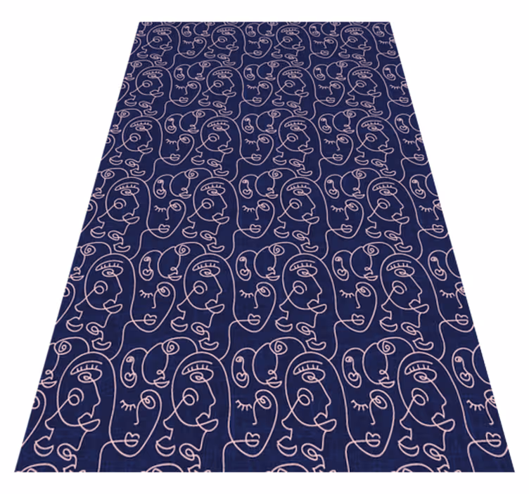 Tapis vinyle texture femmes dessinées bleues abstraites - TenStickers