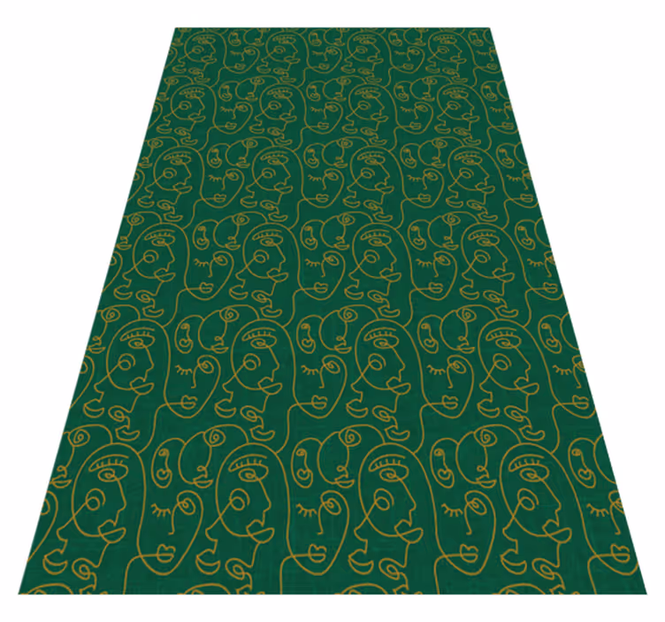 Tapis vinyle texture femmes dessinées vertes abstraites - TenStickers