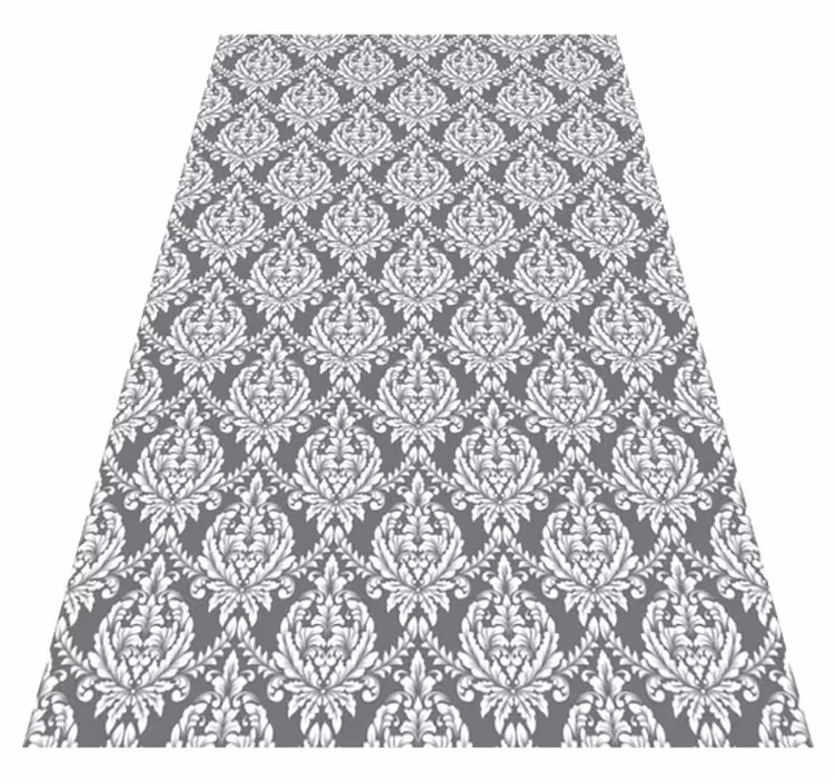 Tapis vinyle texture motif damassé gris - TenStickers