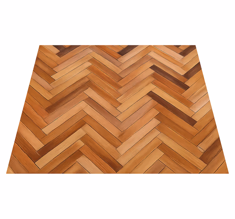 Tapis vinyle texture parquet en chevron chêne classique - TenStickers