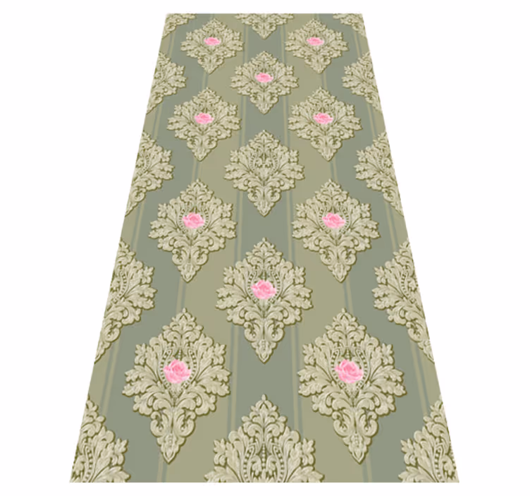 Tapis vinyle rétro motif vintage vert français - TenStickers
