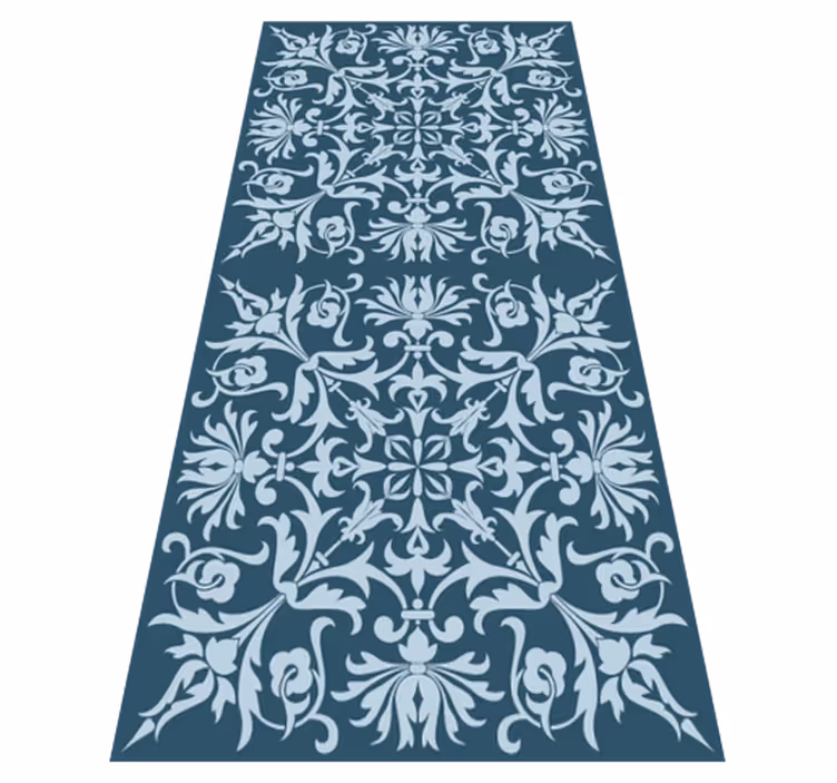 Tapis vinyle rétro motif bleu provincial français - TenStickers