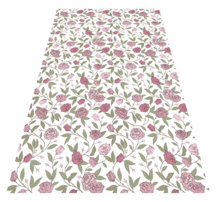 Tapis vinyle rétro roses vintage rose pâle - TenStickers