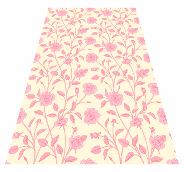 Tapis vinyle rétro roses vintage sur fond rose - TenStickers