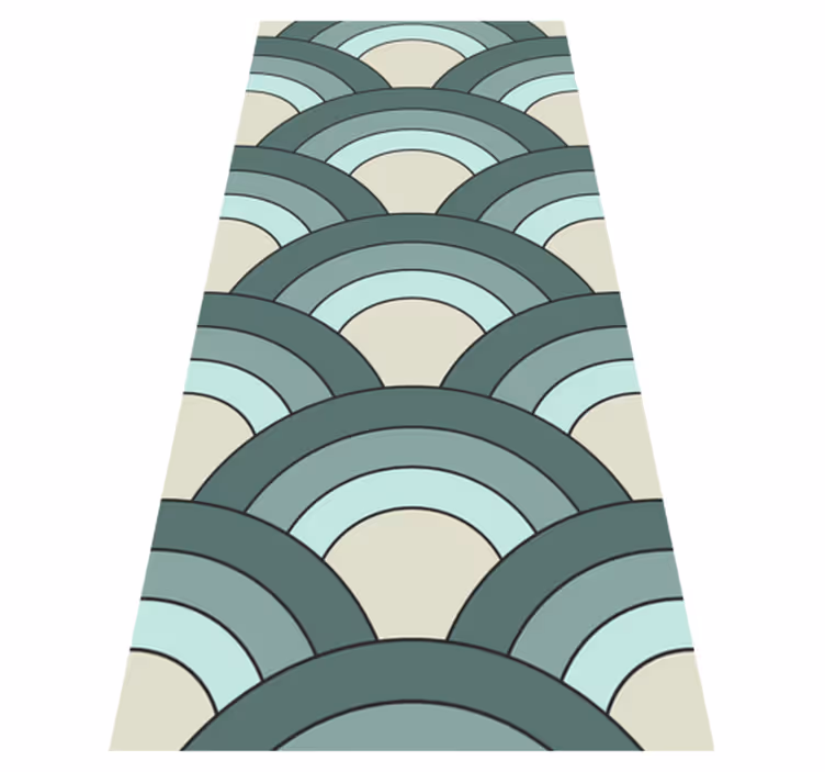 Tapis vinyle rétro motifs de vagues superposées - TenStickers
