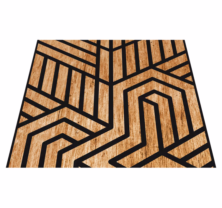 Tapis vinyle texture géométrie en bois - TenStickers