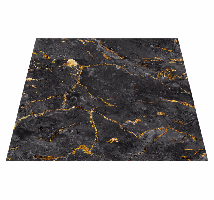 Tapis vinyle texture imitation marbre noir et or - TenStickers