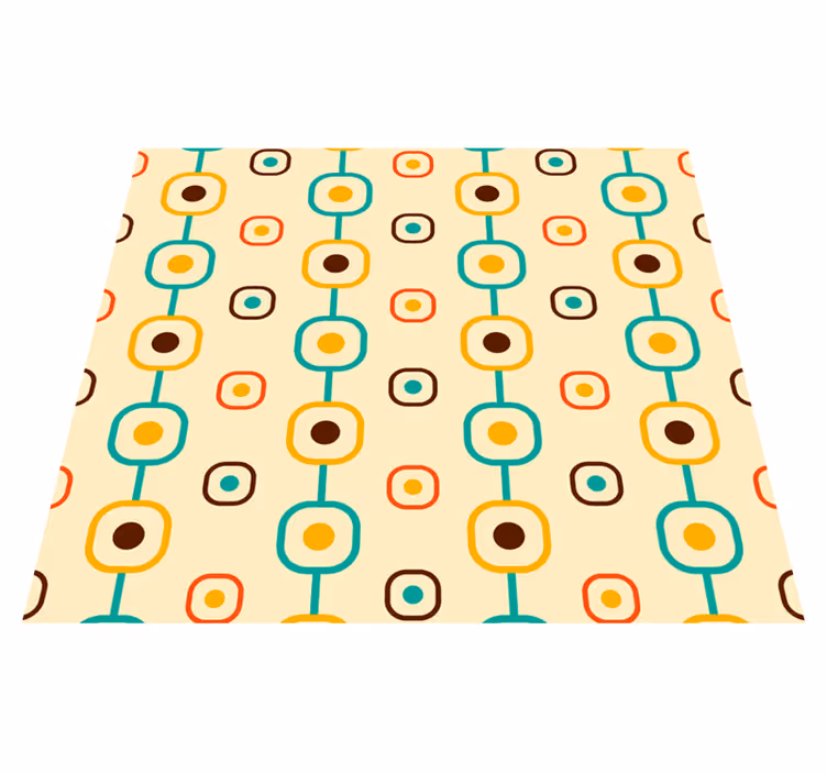 Tapis vinyle rétro géométrique des années 60 - TenStickers