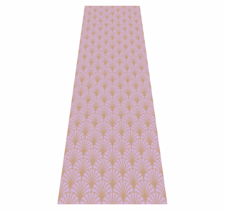 Tapis vinyle rétro motif écailles roses et dorées - TenStickers