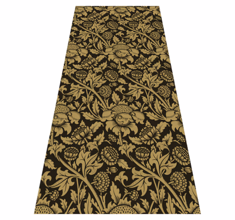 Tapis vinyle rétro motif floral français vintage - TenStickers