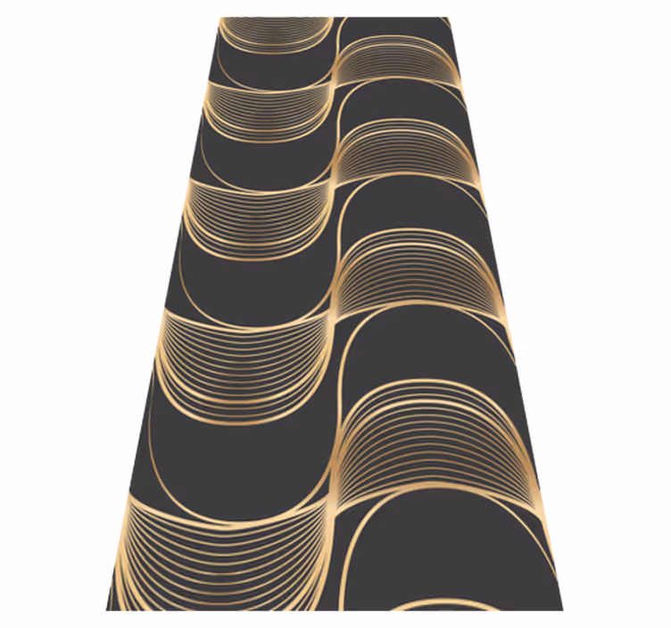 Tapis vinyle rétro motif décoratif vagues dorées - TenStickers