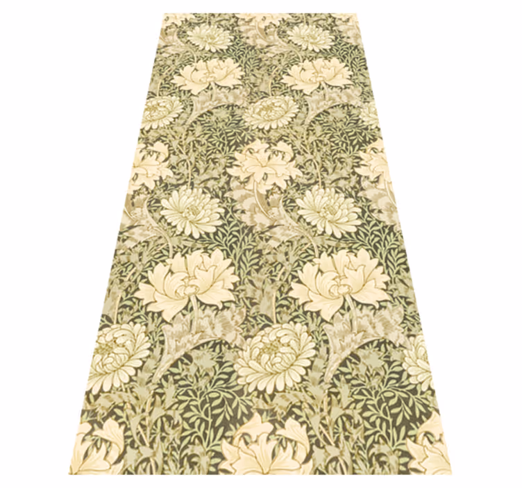 Tapis vinyle rétro style moderne chrysanthème - TenStickers