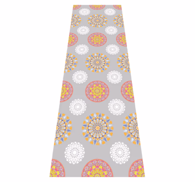 Tapis vinyle rétro cercles mandala lumineux - TenStickers